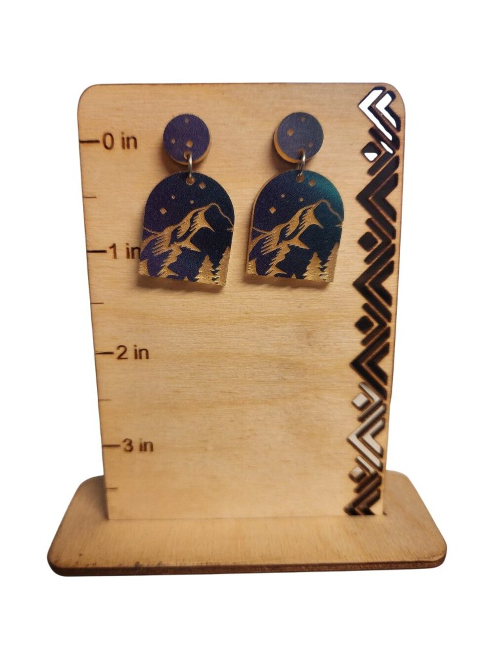 Mountain Night Sky Acrylic Dangle Earrings - Picture 2 of 2